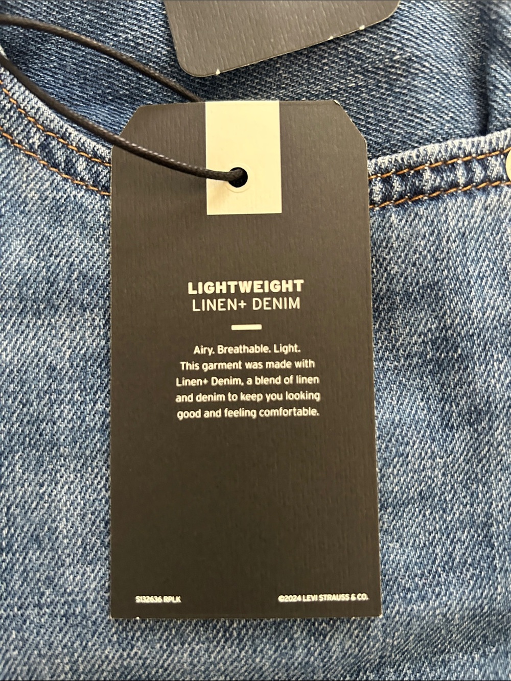 Levi's 28 x 30 Jeans Premium Baggy Dad Linen + Denim Lightweight Medium Wash NWT - Picture 12 of 15